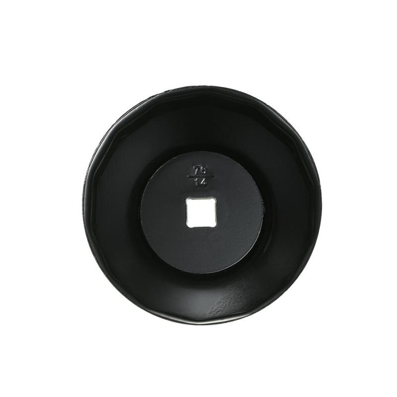 Black Steel 76mm 16 Flutes Car Oil Filter Cap Type Wrench Remover Tool Durable Automobiles Filters For BMW