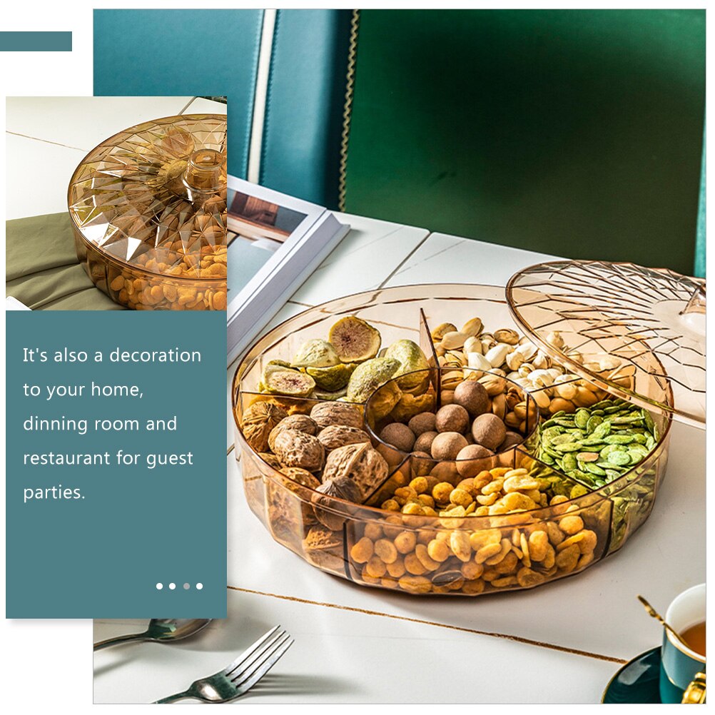 Multi Compartment Food Storage Tray Snack Storage Container Dried Fruit Snack Plate