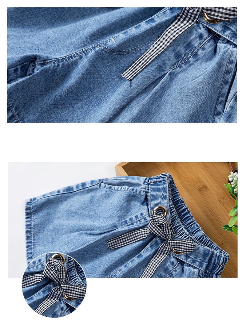 Zomer Kids Korte Denim Shorts Voor Meisjes Mode Meisje Korte Plaid Jeans Kinderen Broek Meisjes Shorts Meisjes Kleding