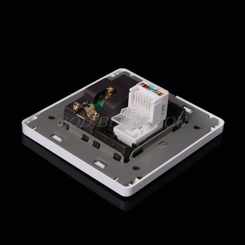 Electric RJ45 Network + TV Aerial Socket Wall Mount Coaxial Outlet Plate Panel Super