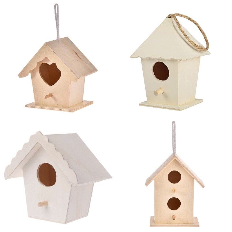 Nid d&#39;oiseau en bois suspendu au mur, décoration pour la maison, jardinage