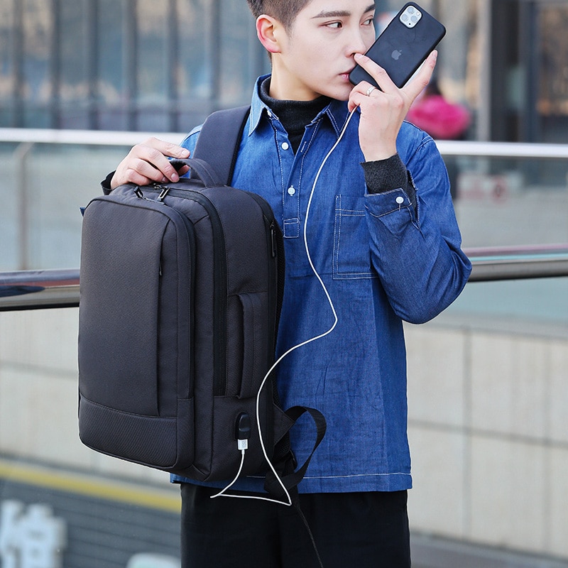 Tredobbelt lag stor kapacitet mænds rygsæk rejsetaske stof mænds store rygsæk luksus afslappet business laptop taske
