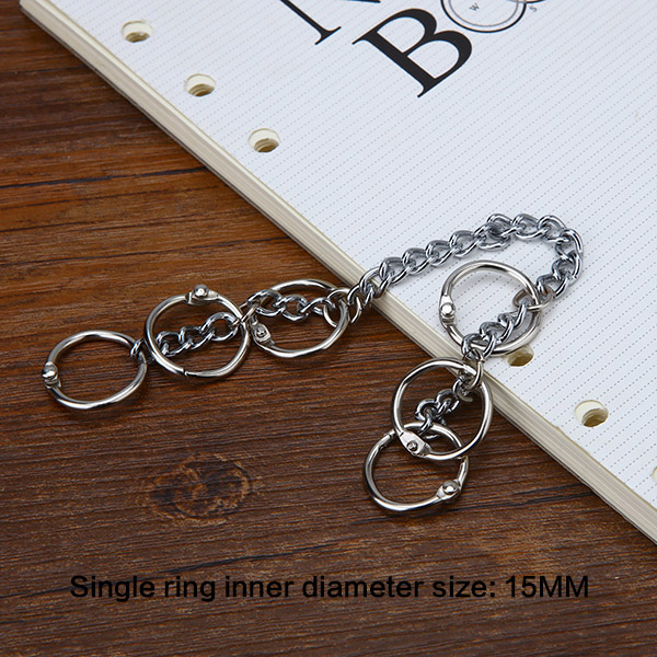 retro Metall verlieren Blatt Buch Bindemittel Klapp Ringe Für Album Scrapbooking Clips DIY Foto Aktivität Klingeln Kette Bindung Schreibwaren: Silber- 15MM