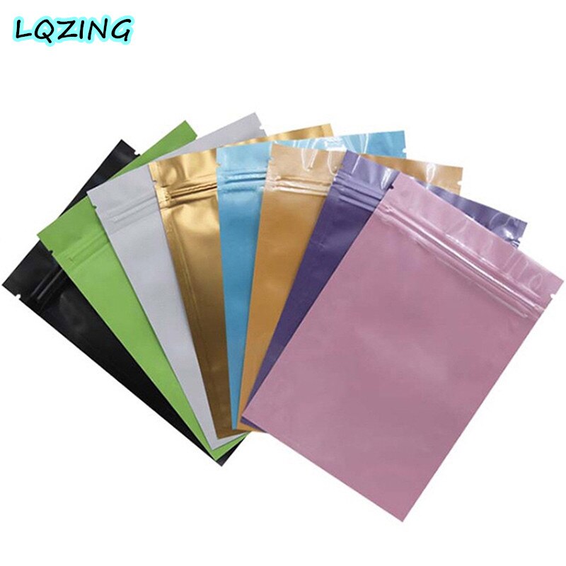 20Pcs Kleur Aluminiumfolie Zak Mini Self Seal Ziplock Verpakking Voedsel Zak Hersluitbare Bakken Snoep Sieraden Onderdelen Tassen Kleine zakjes