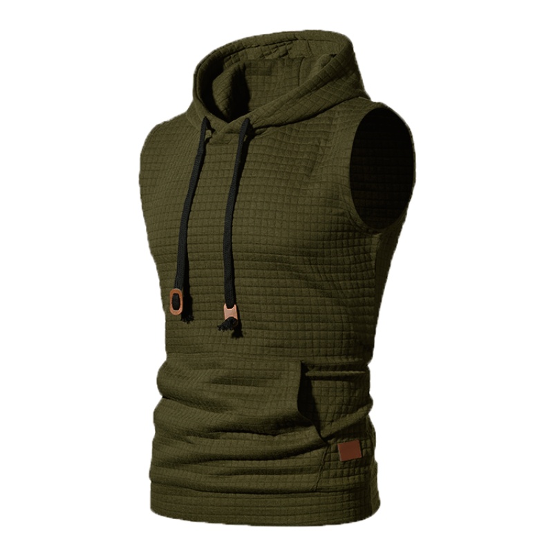 Mouwloze herenhoodies Mode Casual sweatshirt met rits en capuchon Heren bodybuilding tanktop sportief shirt vest vest gym: XXL / Oranje
