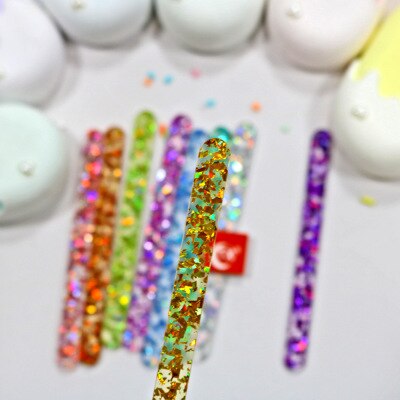 20pcs acrylic jelly color scrub cakesicle sticks parent-child DIY ice cream stick popsicle craft model tool Cupcake Toppers: 1