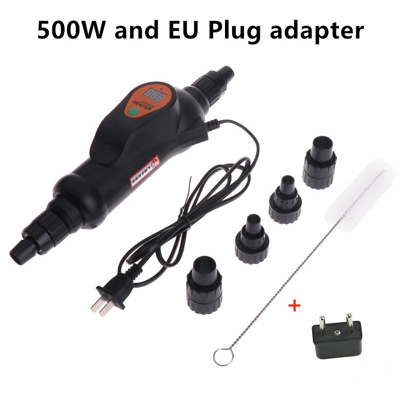 220-240V/50Hz 300W/500W Fish Tank Water Heater Adjustable Temperature Control Aquarium External Heater Sensitive Display: 500W and EU Plug