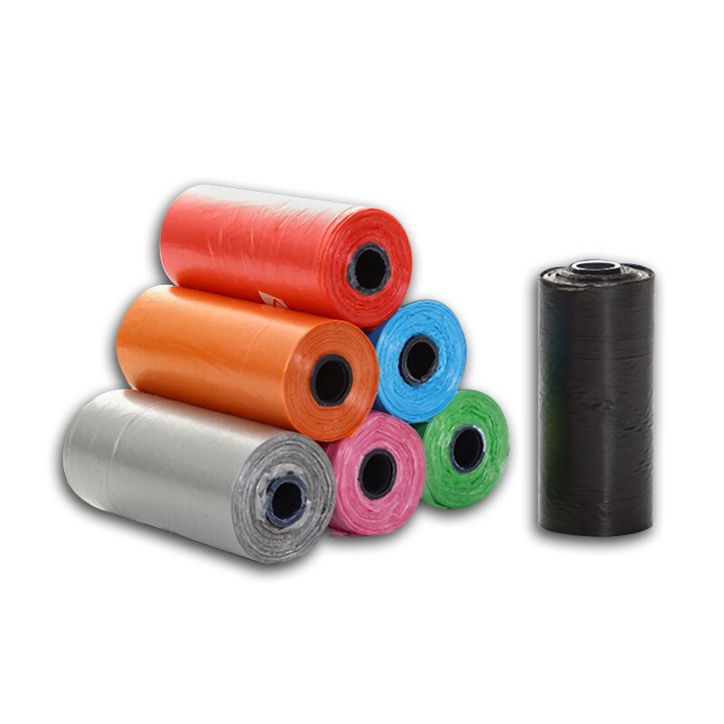 KOMMILIEF Plastic Dog Waste Bag Dispenser Pet Waste Poop Bag For Dogs Pet Waste Bags Storage Container With A Roll Garbage Bag: 2 rolls random color