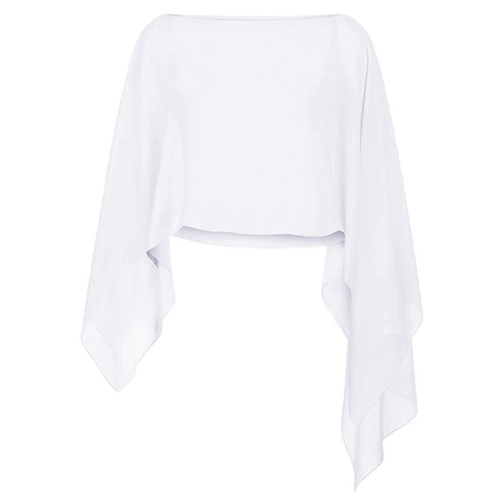 Capa de boda para mujer, chal de gasa rosa suave y ligero con botón, envoltura informal, capas formales de noche, capa de verano para mujer: white