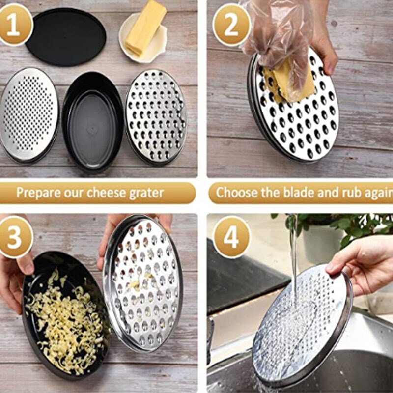 Kaas Rasp Citroen Zester Met Voedsel Opslag Container En Deksel-Groente Chopper Grinder Rasp Voor Gember & Groenten Doos rasp