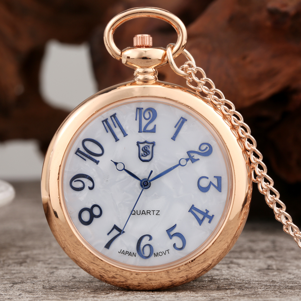 Gouden Zakhorloge Quartz Zakhorloge Universele Zakhorloge Waterdichte Japanse Quartz Arabisch Cijfer Gold Dial: pocket watch 25