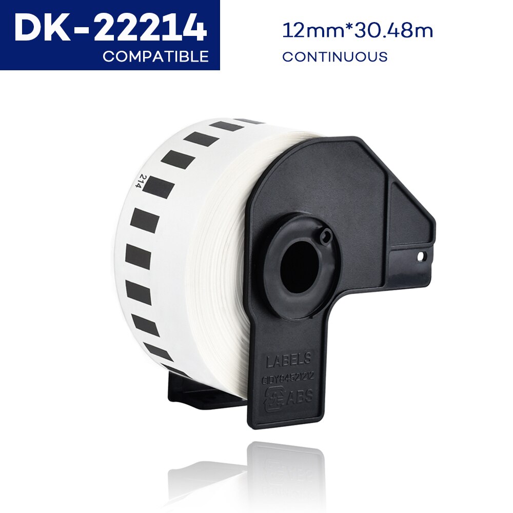 12mm * 30.48m branco dk22214 compatível papel térmico contínuo DK-22214 dk 22214 compatível para o irmão ql impressora de etiquetas QL-500