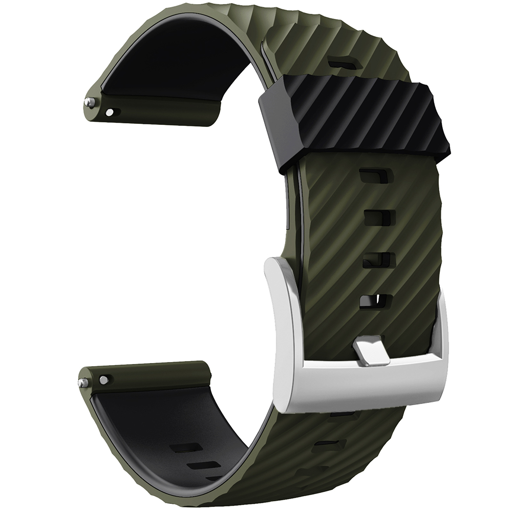 per Suunto 7/Suunto 9 cinturino di ricambio cinturino sportivo in silicone morbido per Suunto 9 Baro/9 spartano/9 GPS 24mm cinturino: Argento