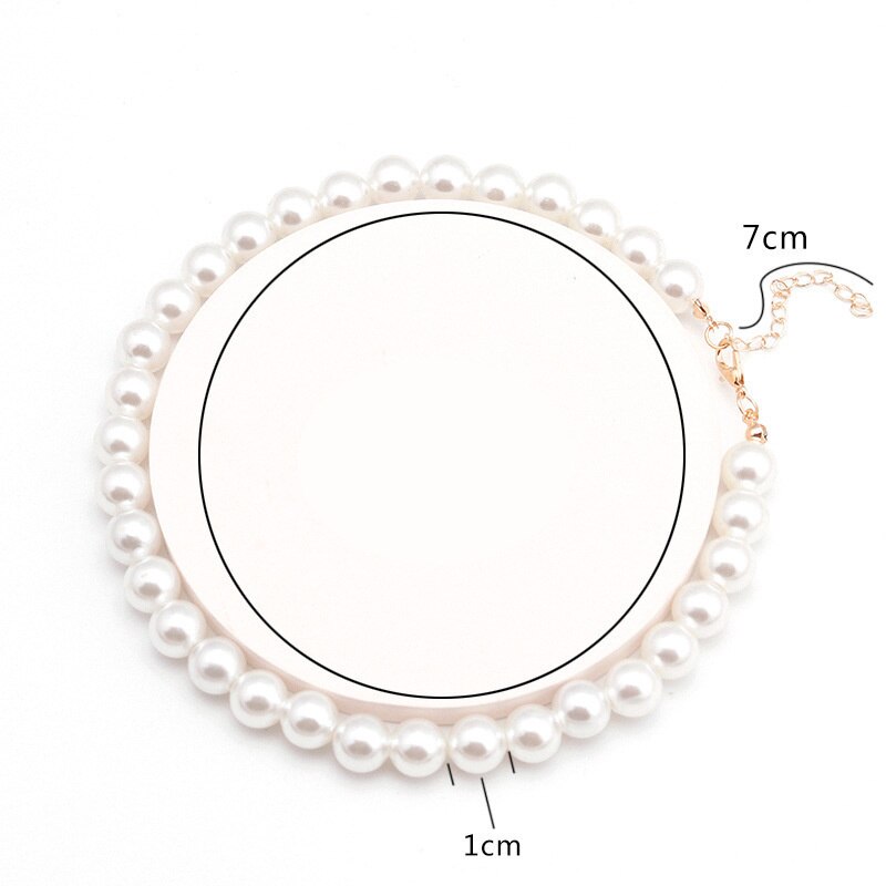 Moda sztuczna Pearl Choker naszyjnik kobiety Handmade Classic Strand korale naszyjnik dla damska biżuteria na prezent: 10mm / 45cm