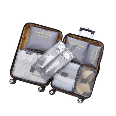 3D 7Pcs/set Luggage Organizer Clothes Finishing Kit Storage Bag Cosmetic toiletrie Storage Bag Home Travel Accessories