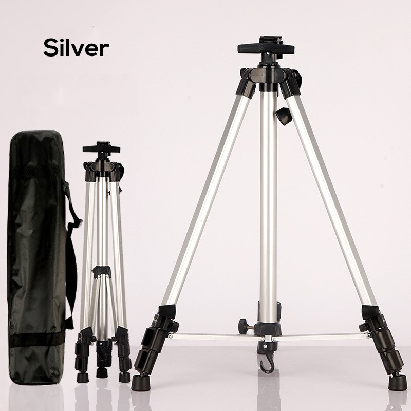 Portable Adjustable Metal Sketch Easel Stand Foldable Travel Easel Aluminum Alloy Easel Sketch Drawing For Artist Art Supplies: Silver