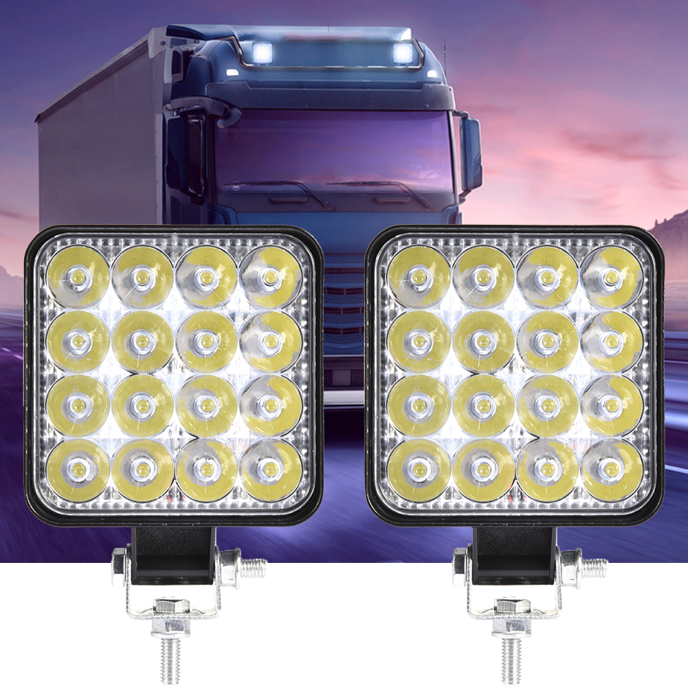 2 Pcs Led Verlichting 30V 30 Graden Led Car Spot Light Beam Vierkante Off-Road Lamp Licht mist Verlichting Exterieur Voor Jeep Boot 48W