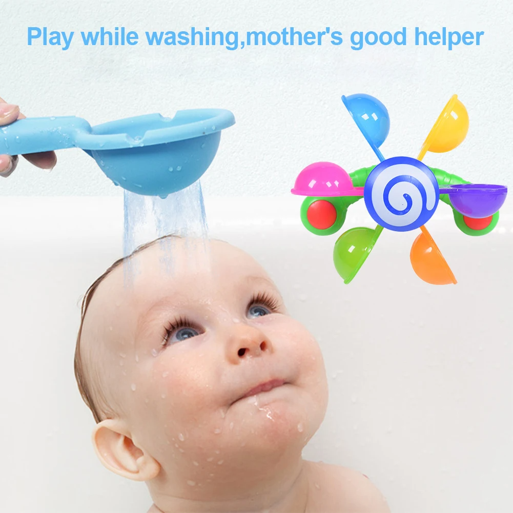 Bunte Wasser Rad Baden Sucker Badewanne Wasser Spray Spielen Set Dusche Sprinkler Spielzeug Baby Bad Spielzeug Für Kinder Kleinkind