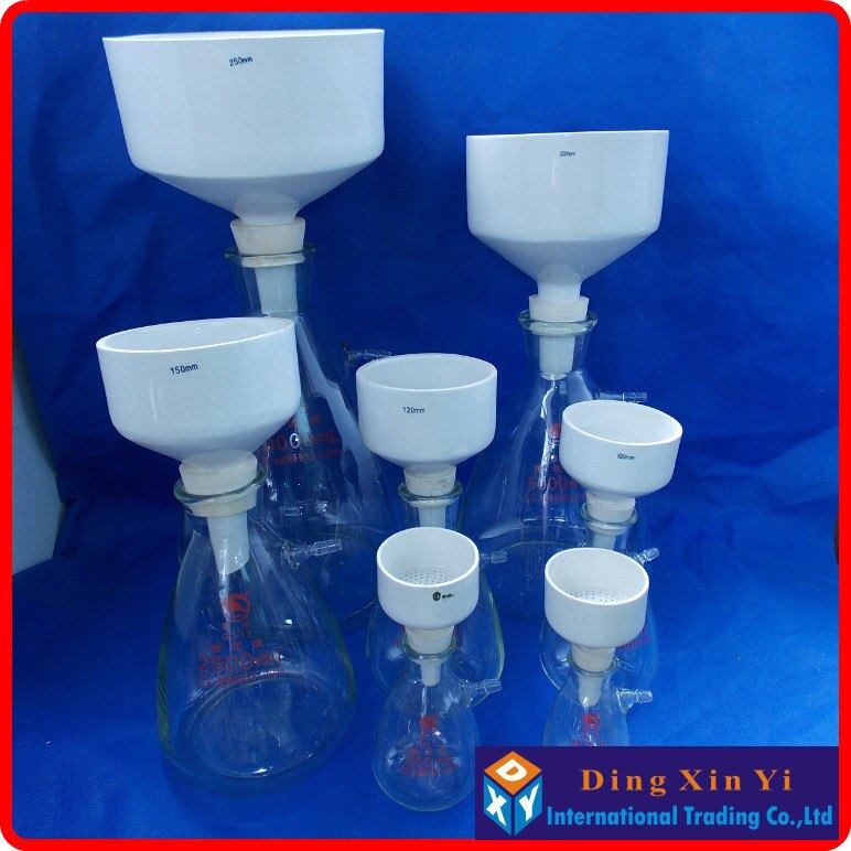 Matraz de succión de 125ml + embudo buchner de 80mm, Kit de filtración de embudo Buchner, con matraz de vidrio de pared pesada, laboratorio de química