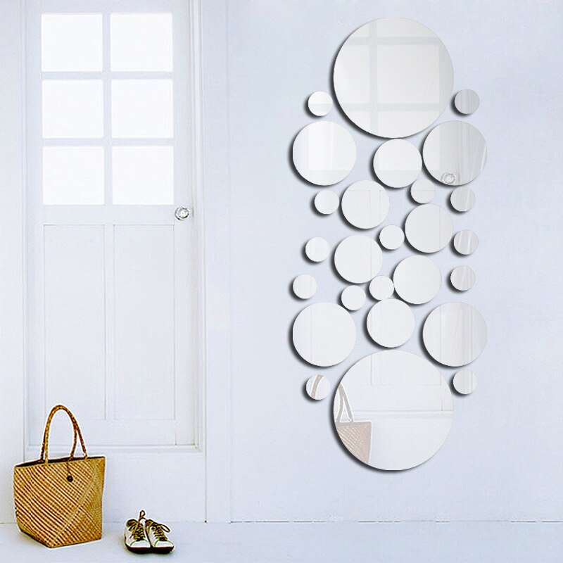 Geometric Circular Mirror Stickers Self-adhesive DIY Living Room Bedroom Wall Decoration Acrylic Mirror Stickers Home Decor