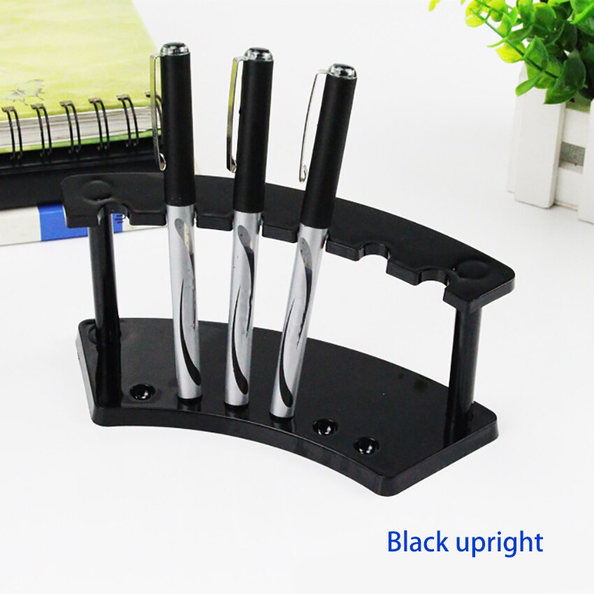 6 Slot Plastic Pen Display Holder Stand Rack Clear Black Pen Holder Desk Organizer Erect Pen Stand for Office Desktop Supply