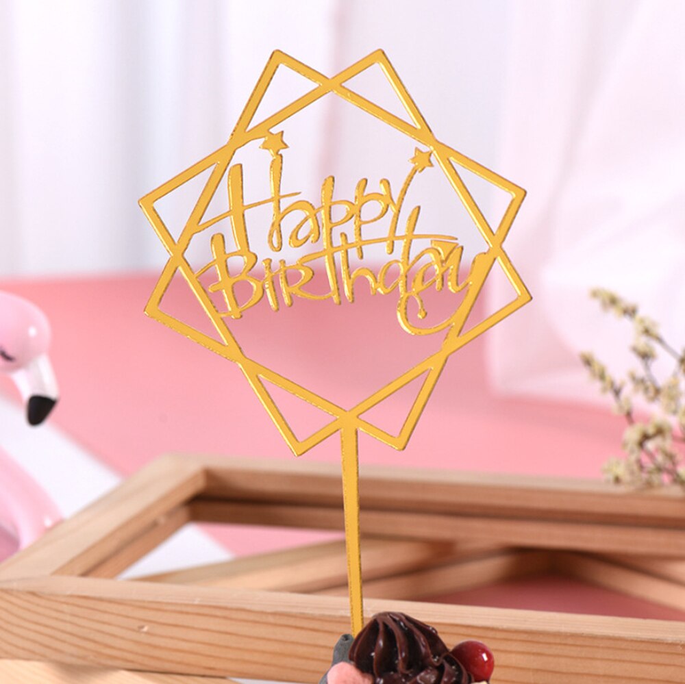 Happy Birthday Love Cake Topper Decoration Cupcake Flag Birthday Party Decorative Props Wedding Baby Shower Cupcake: 11