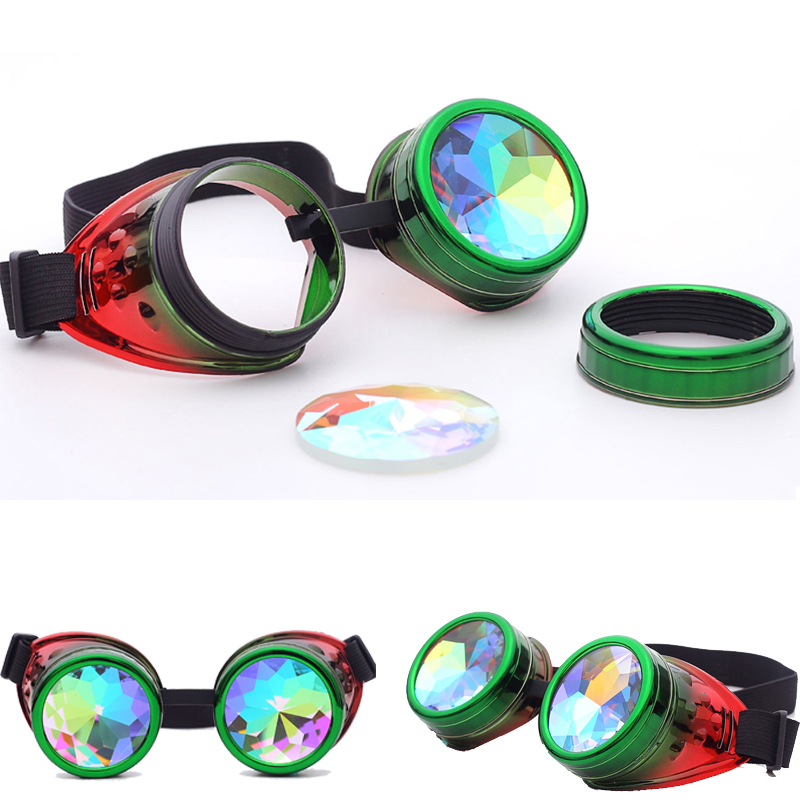 C. F. GOGGLE Halloween Kaleidoskop Bunte Brille Steampunk Frauen retro Brille Männer Party EDM Sonnenbrille gebeugt Objektiv