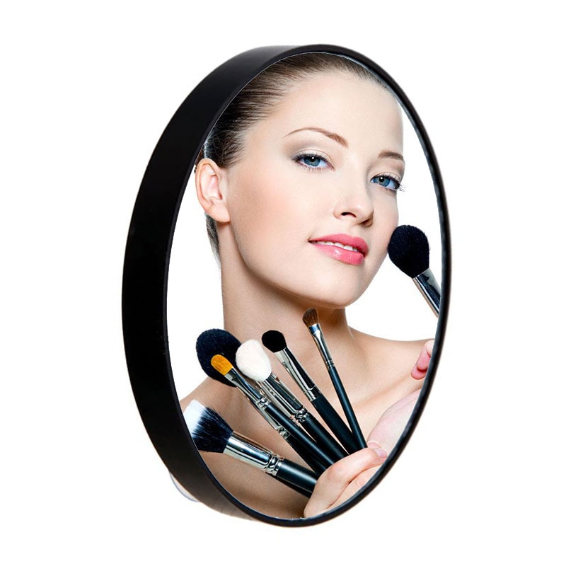 5X 10X 15X Magnifying Mirror Bathroom Makeup Mirror Pimples Pores With Two Suction Cups Makeup Tools Round HD Cosmetic Mirror