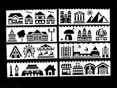 rulers template stencils for diy scrapbooking painting Weather number kawaii accessories stationery: Building