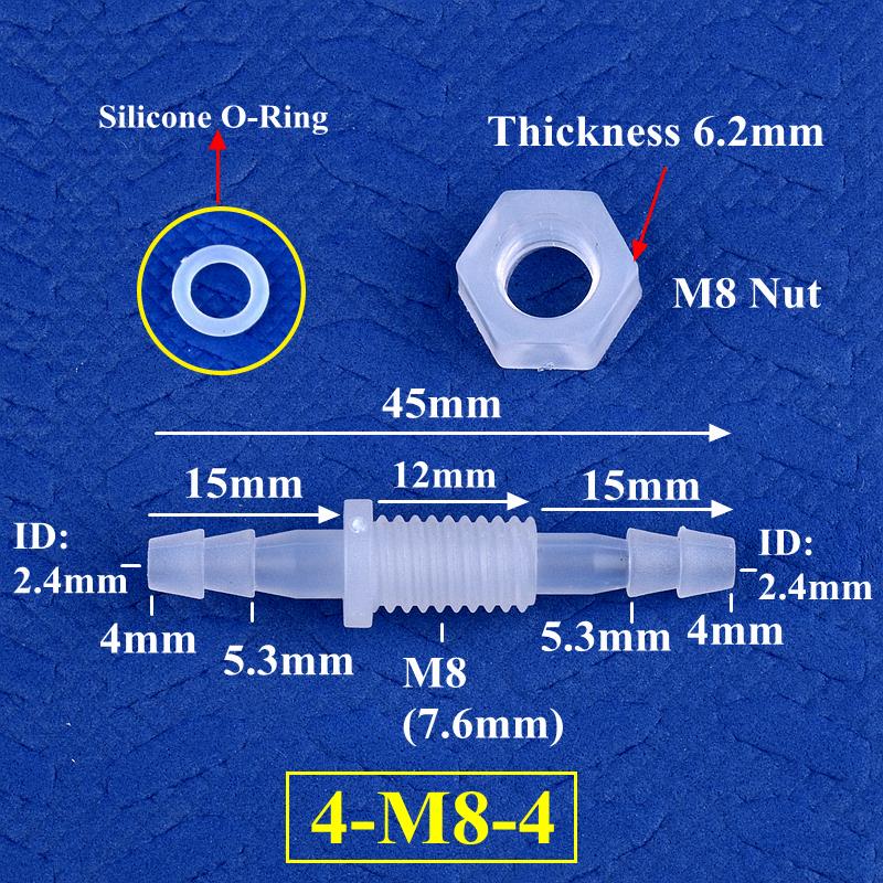 5 ~ 200 pz M6 ~ M10 a 3 ~ 8mm PP pagoda connettore diretto dado o-squillare in silicone giardino irrigazione acquario serbatoio pompa aria giunto tubo: Rosso / 1 ''