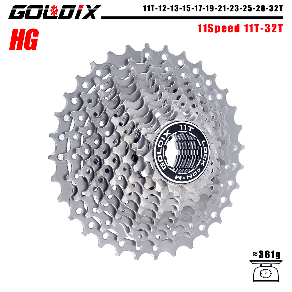 GOLDIX MTB/Road bike Cassette 11-25/28/32/34/36T bicycle freewheel 8/9/10/11/12 speed sprocket flywheel for Shimano SRAM: Chocolate