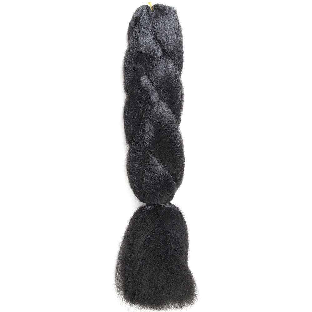 Jumbo Braid Hair Black Braiding Hair Synthetic Braid Fibre SOKU Pure Color Long Braiding Hair Extensions For African Women: #1B