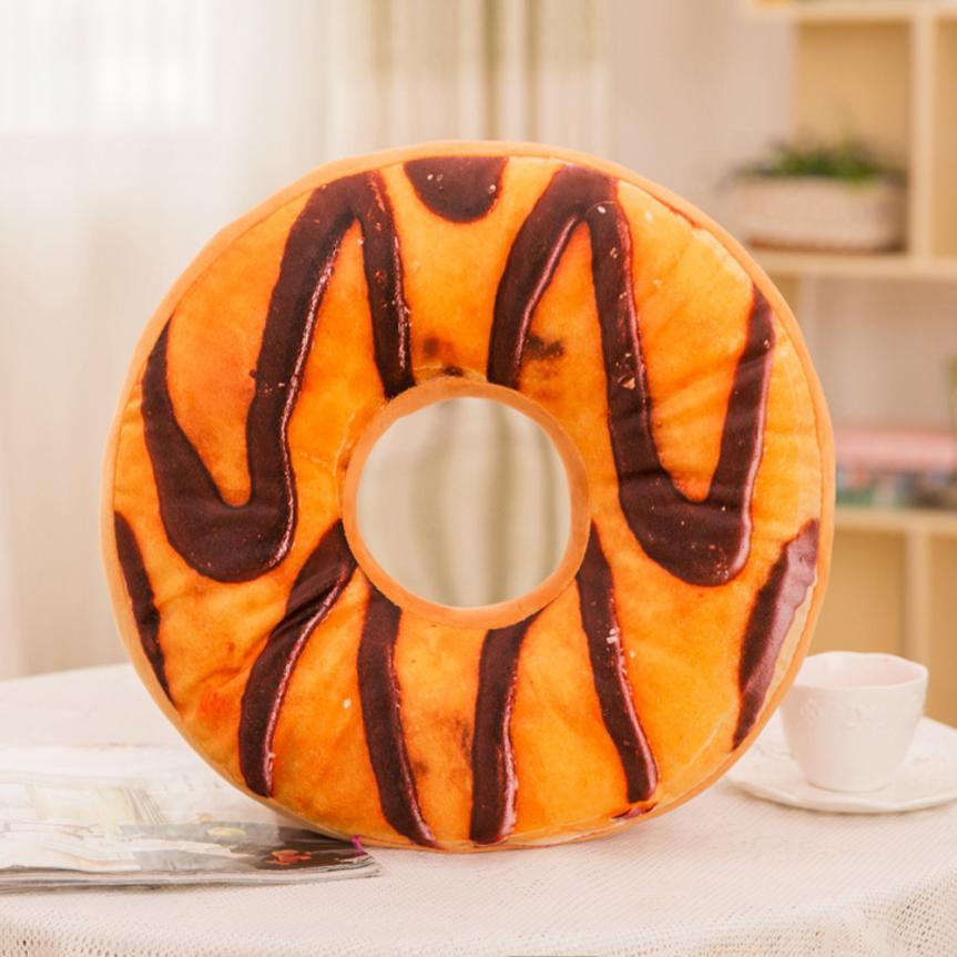 Ouneed doux beignet aliments housse de coussin jouets drôle dessin animé doux chocolats bricolage taie d'oreiller et chaise dos coussin: j