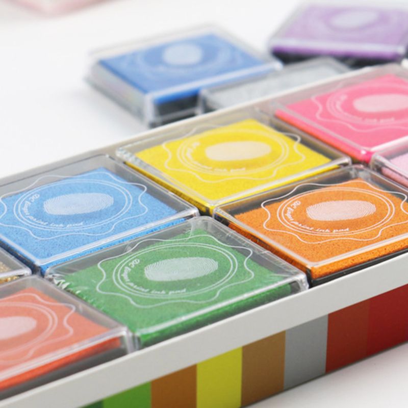 20 Colors Ink Pad DIY Scrapbooking Album Finger Painting Inkpad Stamps Sealing M17F