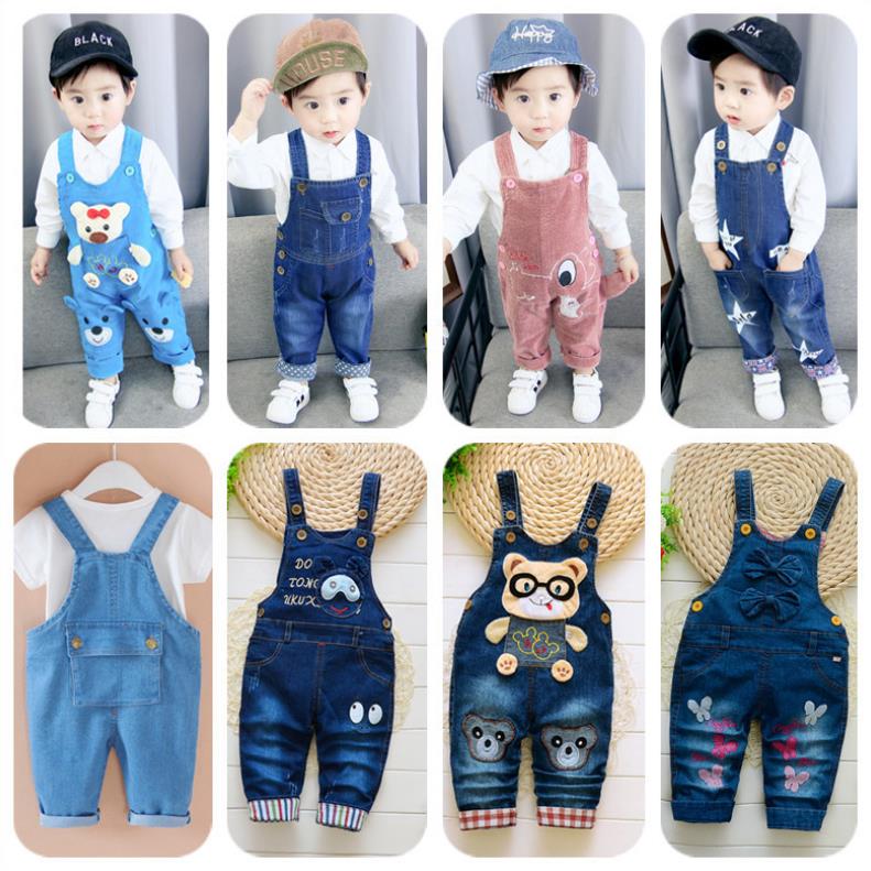 Baby Broek Denim Baby Overalls Herfst Kleine Kinderen Bib Broek Kinderen Jongens Meisjes Broek Voor Peuter Cartoon Longs Jeans