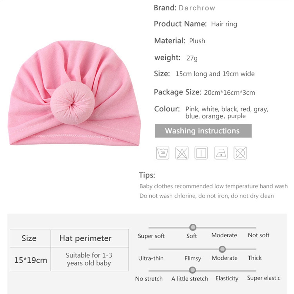 Ankomster babymössor donut bebe turban huva solid knuten keps unisex bomull mjuk söt hattar barn flickor pojke mössor keps