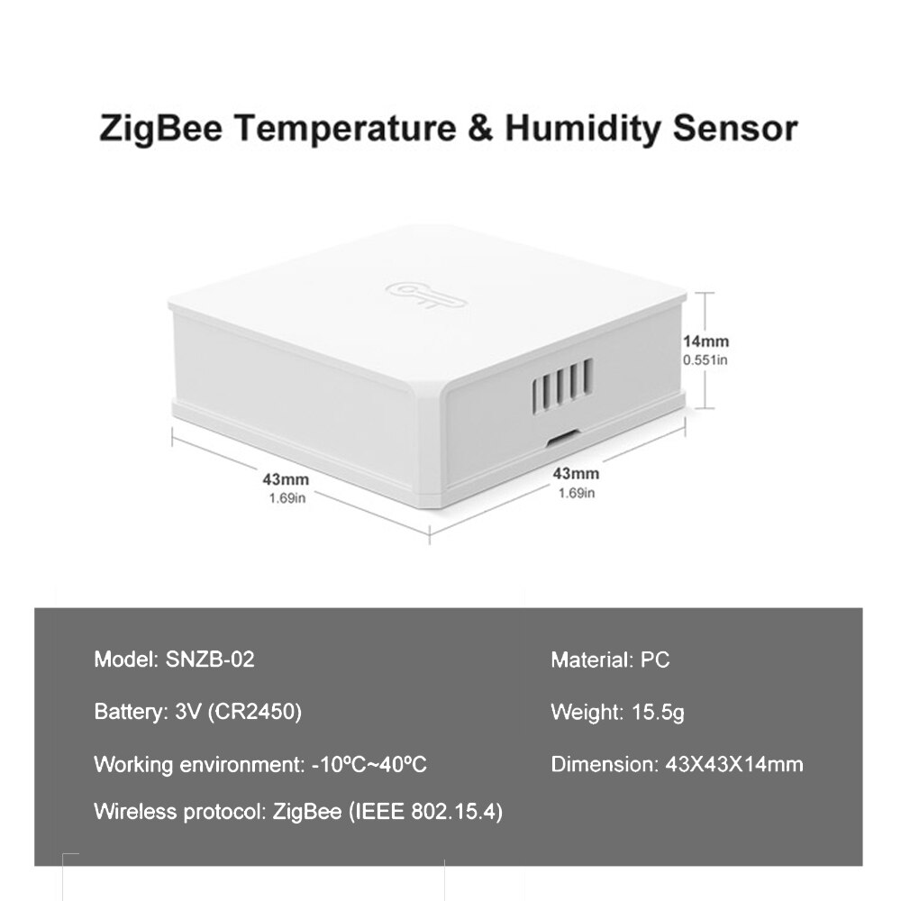 SONOFF – capteur de température et d'humidification SNZB 02 Zigbee, fonctionne avec SONOFF Zigbee Bridge, données en temps réel sur l'application eWeLink