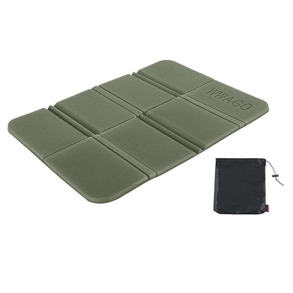 Esterilla plegable para acampar en la playa, esteras de pícnic pequeñas y portátiles, almohadilla impermeable a prueba de humedad, cojín plegable XPE para exteriores: Verde militar