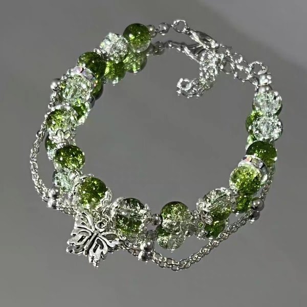 Mode Y2K Zoete Kersenbloesem Armband Voor Vrouwen Prachtige Elegante Bloem Kristal Kralen Armband Meisje Partij Sieraden: Puur Goud Kleur