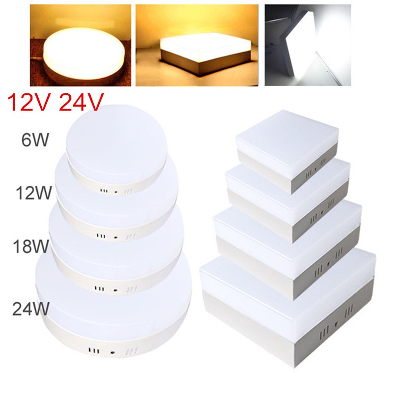 AC/DC 12V 24V 6W 12W 18W 24W Platz LED-Panel Licht Oberfläche montiert LED Licht der Decke Unten innen Beleuchtung Lampe