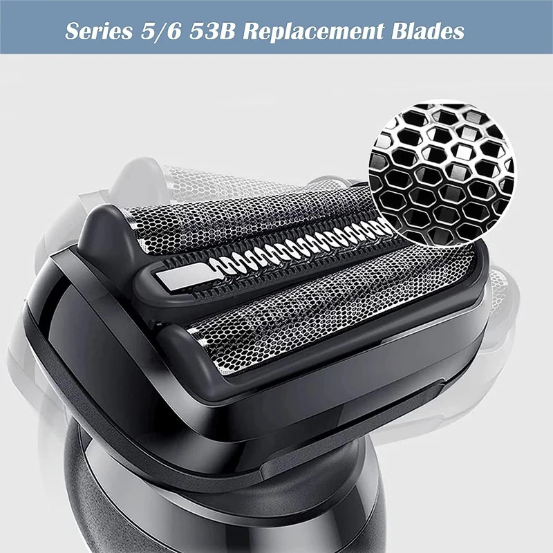 53B vervangende kop compatibel met Braun Series 5/6 elektrisch scheerapparaat scheerapparaat 5018s, 5020s, 5031s, 5050cs, 6020s, 6072cc