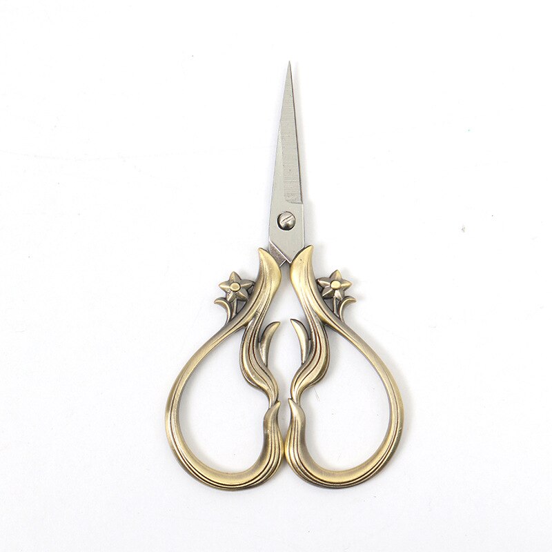Tijeras Vintage de sastre Retro antiguo, tejido de costura, bordado y costura, suministros de corte de hilo: Gold