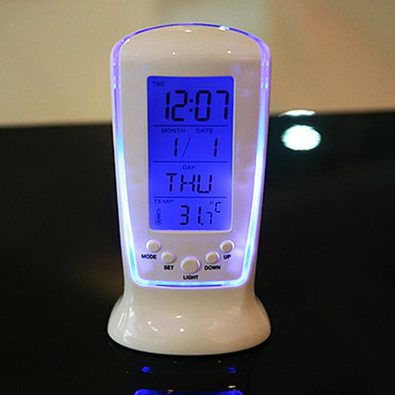 1PCS Multifunction Calendar Thermometer Backlight LED Electronic Screen Digital Alarm Clock Desktop Clock Home Gadget