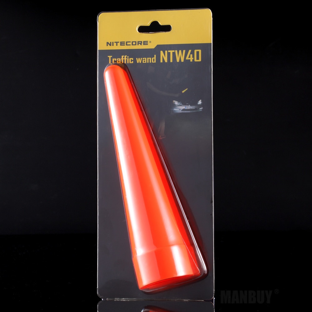 NITECORE-difusor de luz LED, punta de cono de varita de tráfico roja, adecuado para 4 linternas con cabeza ntw25.4 mm NTW32 NTW34mm NTW40mm