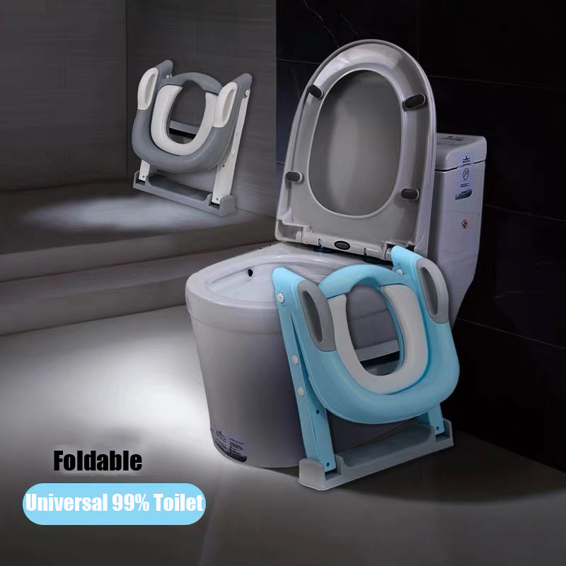 Escalera de inodoro plegable para niños, orinal de entrenamiento, asiento de bebé, orinal con taburete ajustable, cómoda y segura