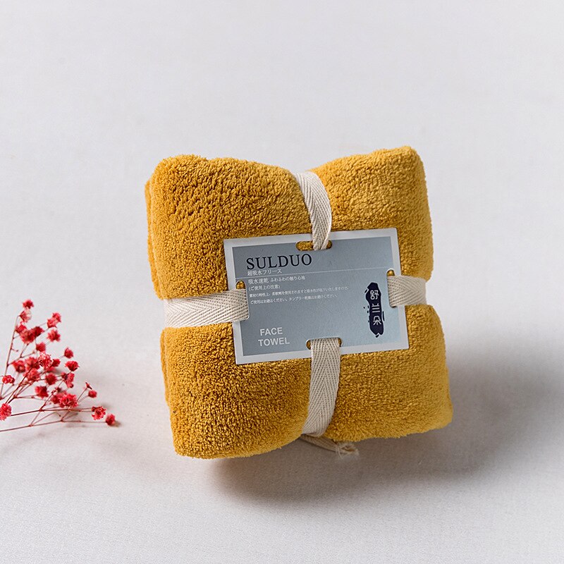 Dikker Microfiber Koraal Fluwelen Droog Haar Handdoek Zachte Super Absorberende Gym Yoga Volwassen Douche Quick Droog Thuis Keuken Gezicht handdoek: yellow