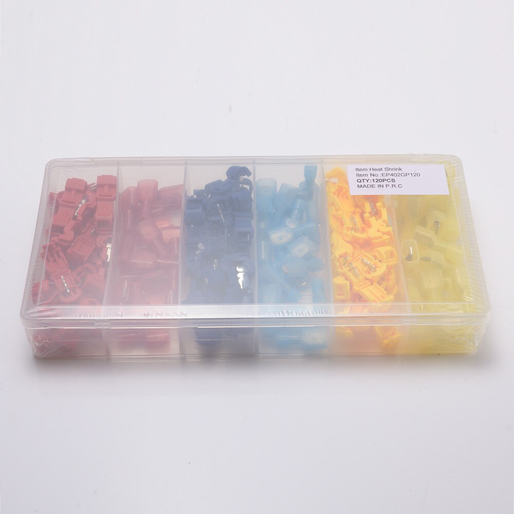 EPMAN 120pcs Car Wire Tap T-Taps Male Insulated Wire Terminal Connectors Quick Splice Wire Connector EP402GP120