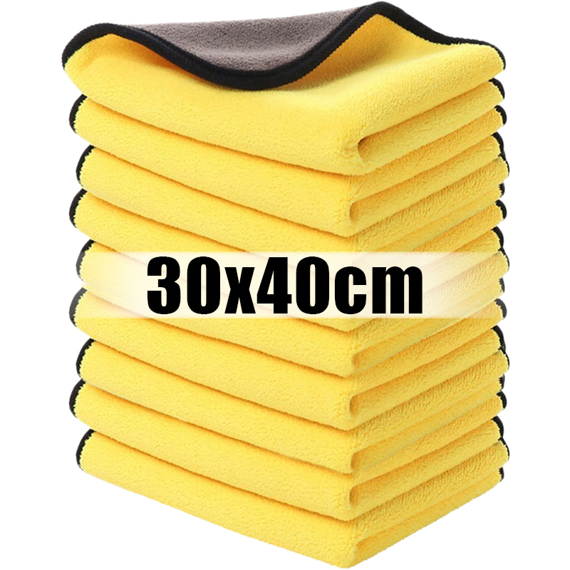 Toalla de limpieza de microfibra, paños de limpieza para coche, detalles profesionales, toalla de microfibra para secado de coche, accesorios para toallas de lavado, 10/1 Uds.: Azul / 3 ud
