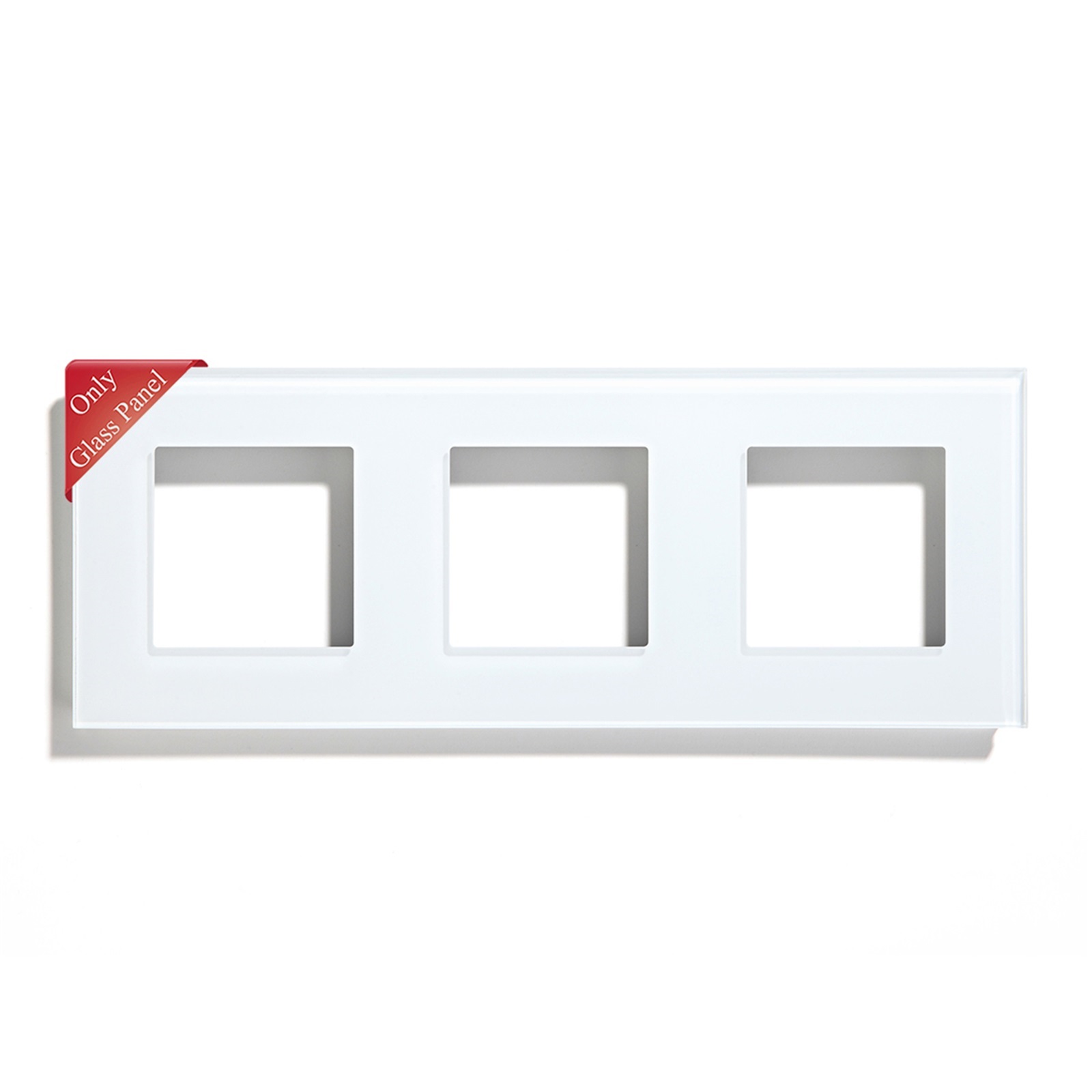 BSEED Crystal Glass UK EU Standard 86 157 228 299 mm Single Double Triple Fourfold Glass Frame White Glass Frame Only: White 3 Frame