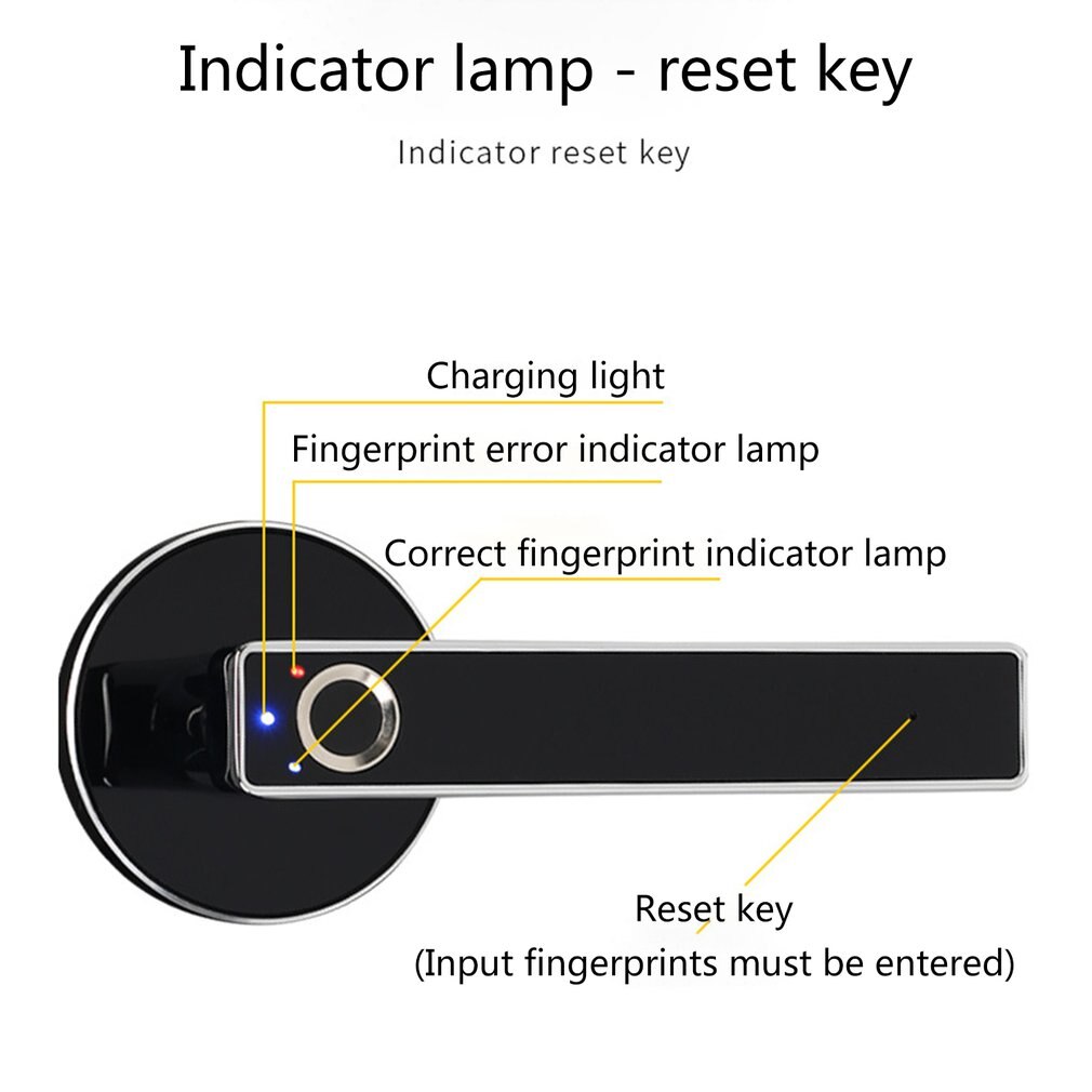 Slim deurslot Keyless entry deurslot Vingerafdruk Smart Deurslot Biometrische Elektrische Digitale Wachtwoord Sloten Keyless Entry Deurklink Beveiliging for Thuis Veilig (Color : Silvery, Size : L
